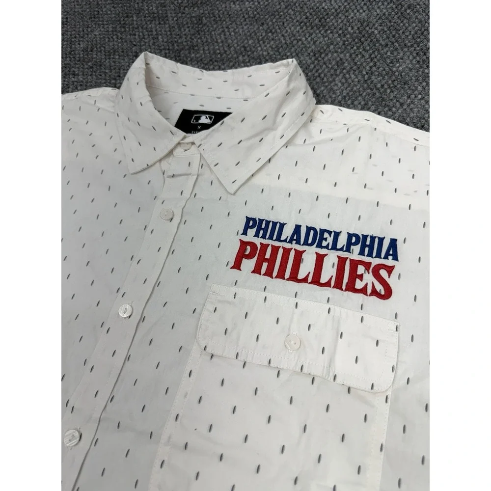 Philadelphia Phillies XL Darius Rucker Collection Cream Button Down Shirt - NWOT - Picture 4 of 9
